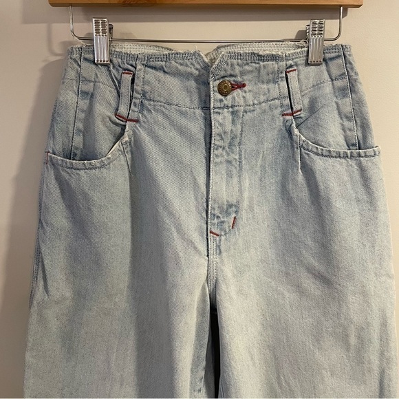 𝅺Vintage 30/30 Buffalo Light Wash Relaxed Denim High Waist Wide Leg 80s 90s - Picture 4 of 13